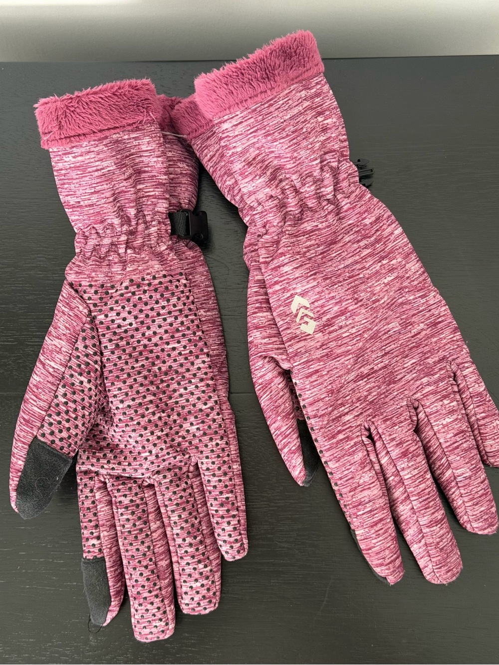 Free Country Pink Marled Fleece-Lined Winter Tech Gloves